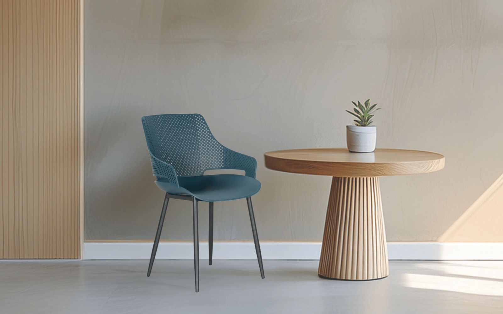 Royaloak Breeze Fibre Cafe Chair-  Blue