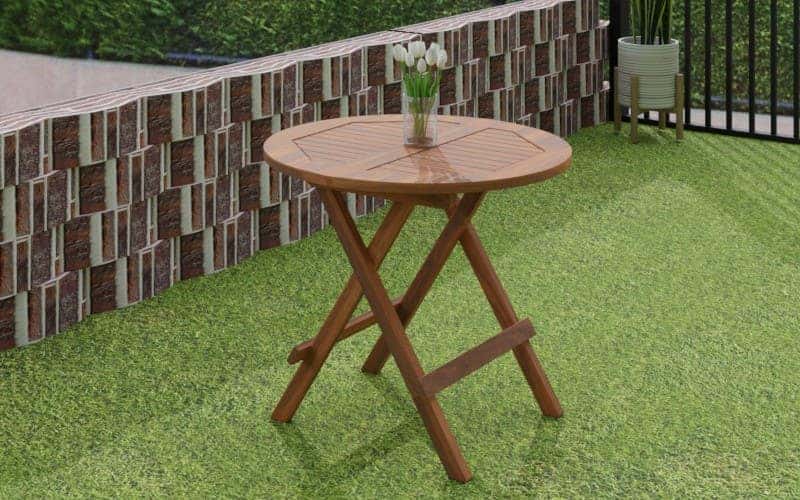 Royaloak Aura Foldable Outdoor Round Table in Teak Wood