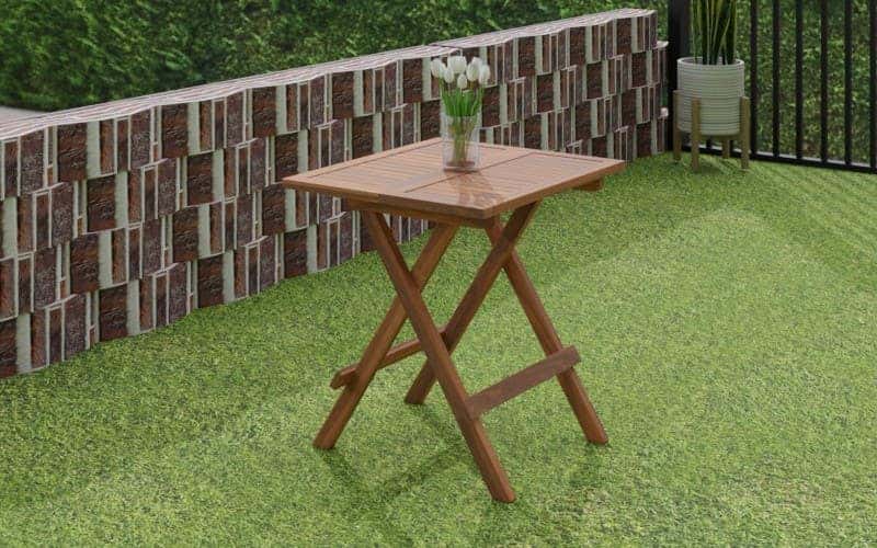 Buy Royaloak Aura Foldable Square Table in Teak Wood online - view 0