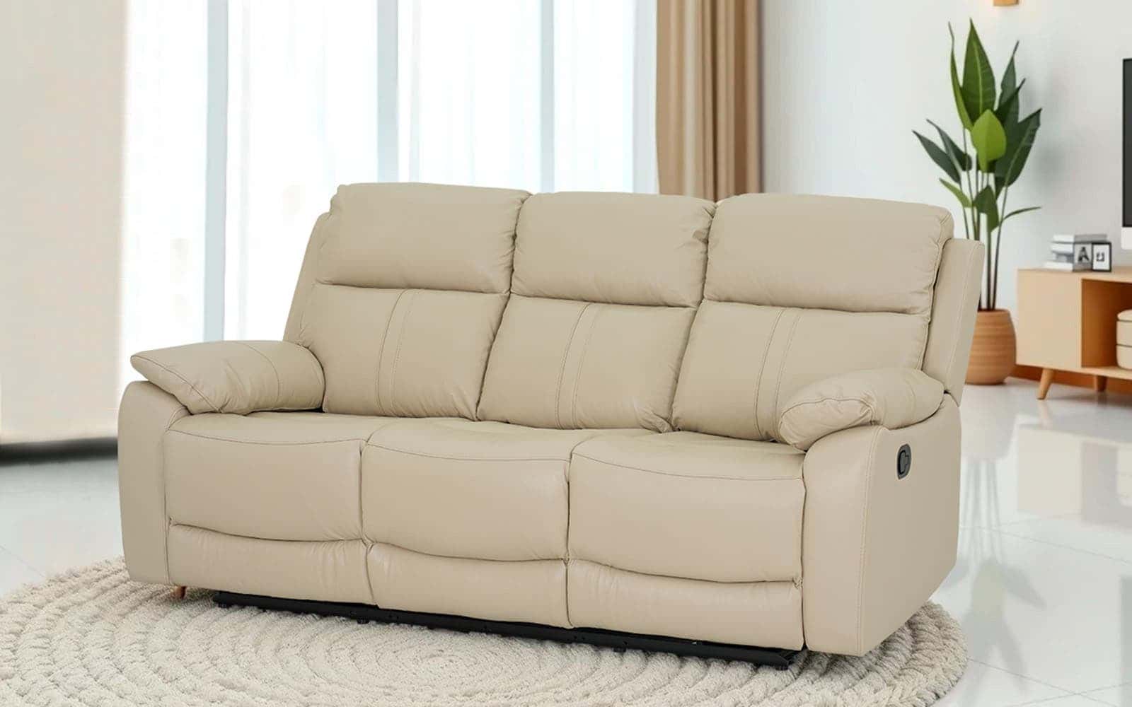 Royaloak Lucca Leather Recliner Three Seater