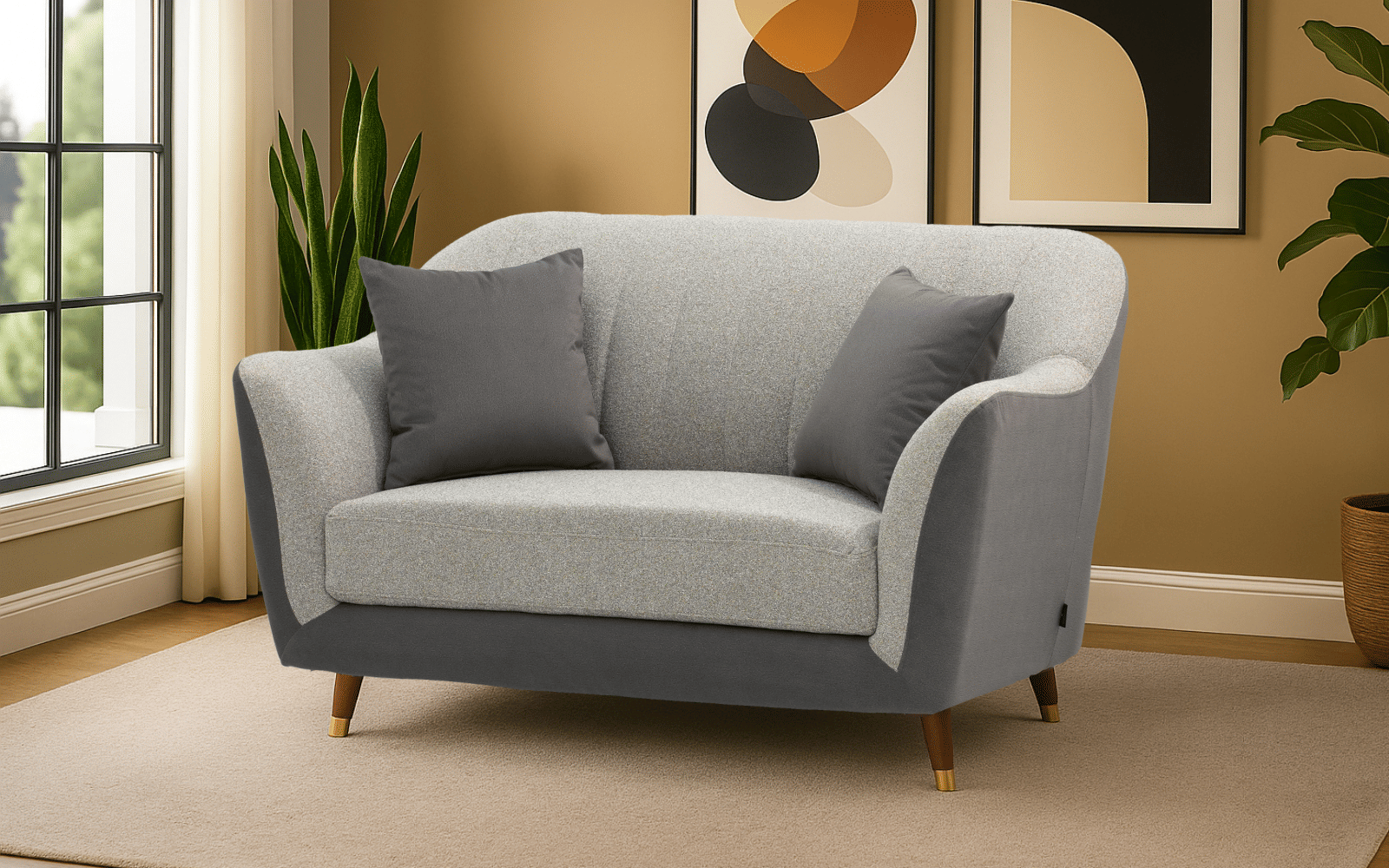 Royaloak Venice Italian Fabric Sofa Two Seater