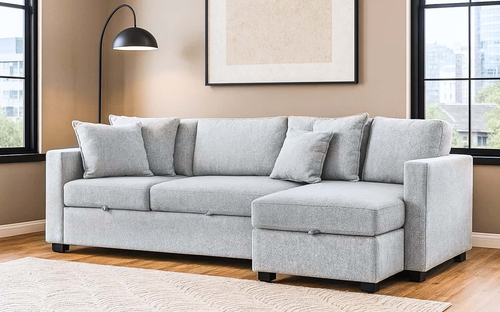 Royaloak Turin Italian Right Lounger With Pull Out Sofa Bed