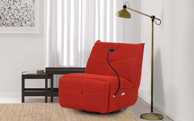 Royaloak Florence Fabric Power Motion Single Seater Recliner in Red color