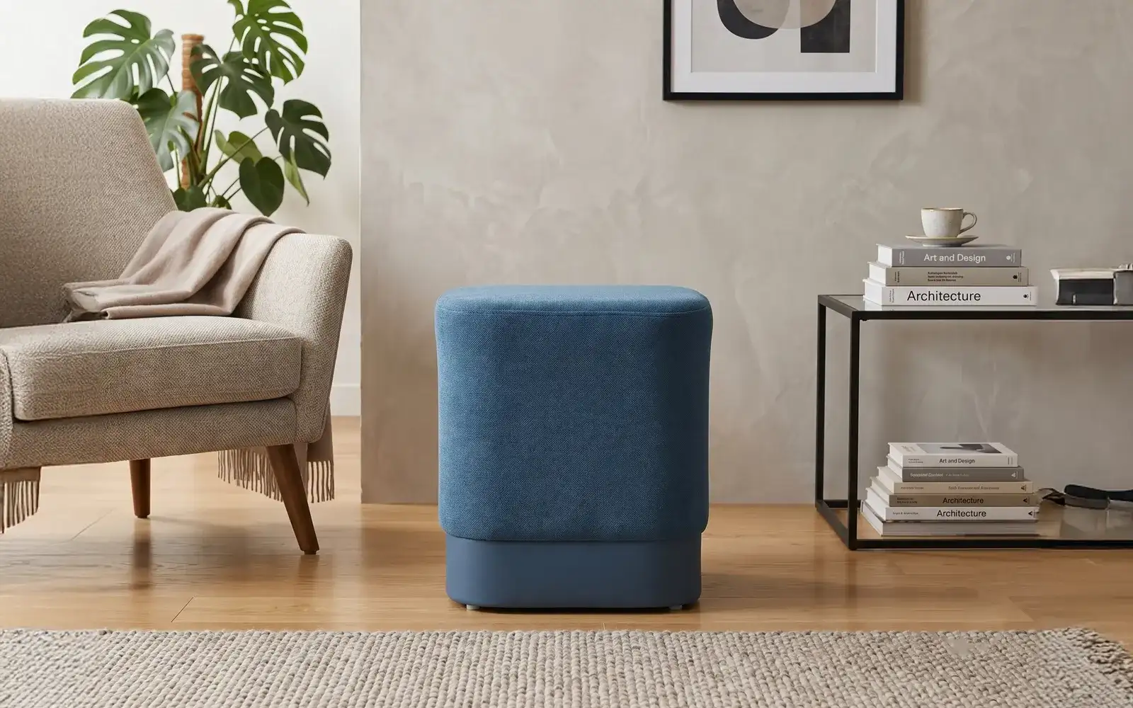 Royaloak Nova Square Ottoman - Blue