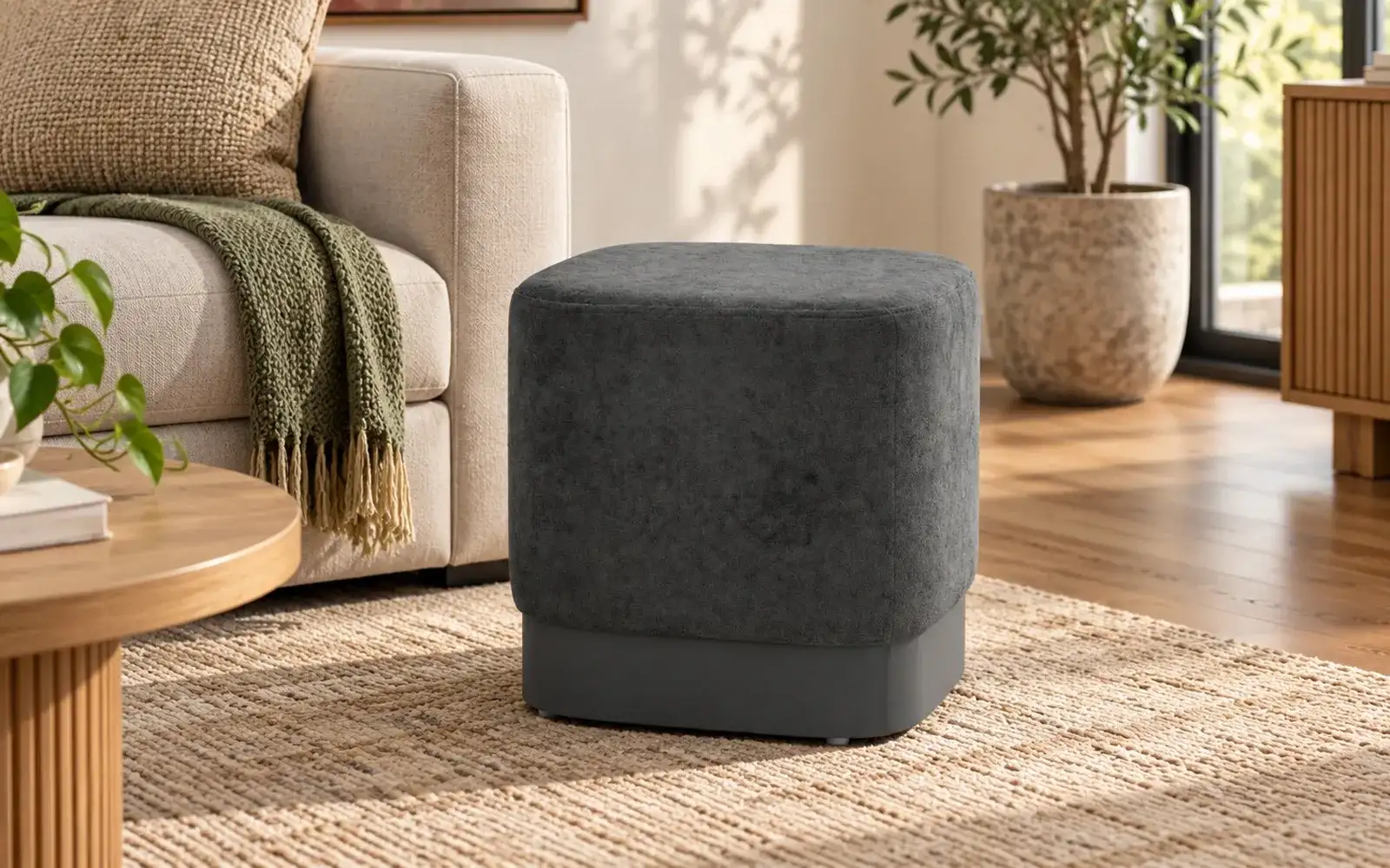 Royaloak Nova Square Ottoman-Grey