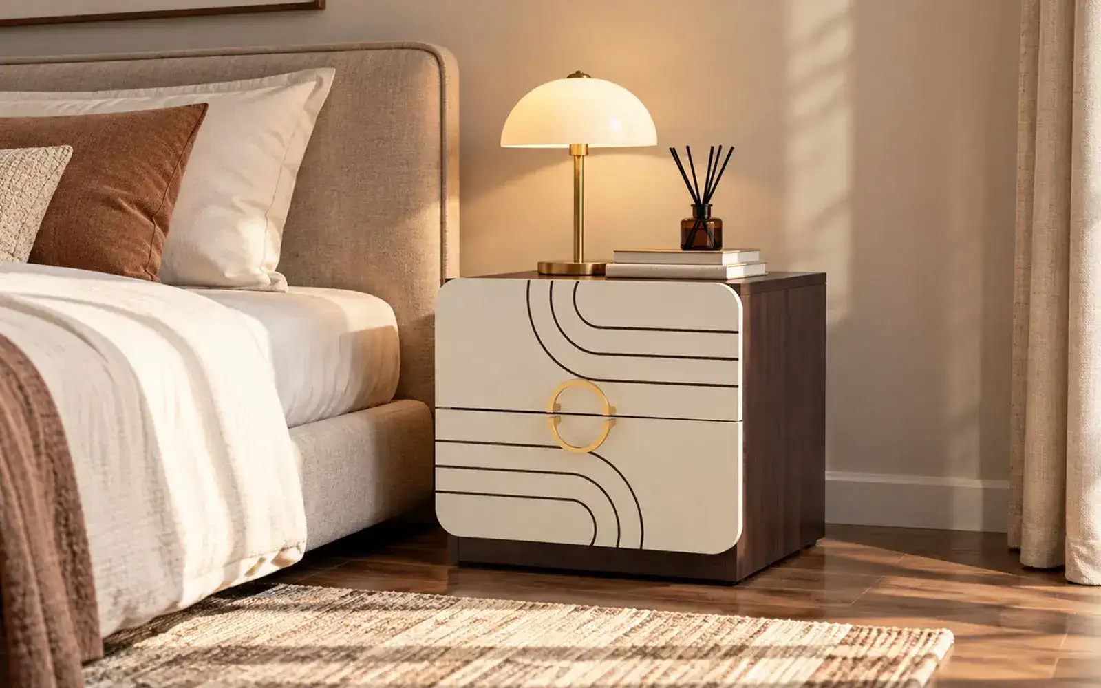 Royaloak Turin Italian Engineered Wood  Bedside Table
