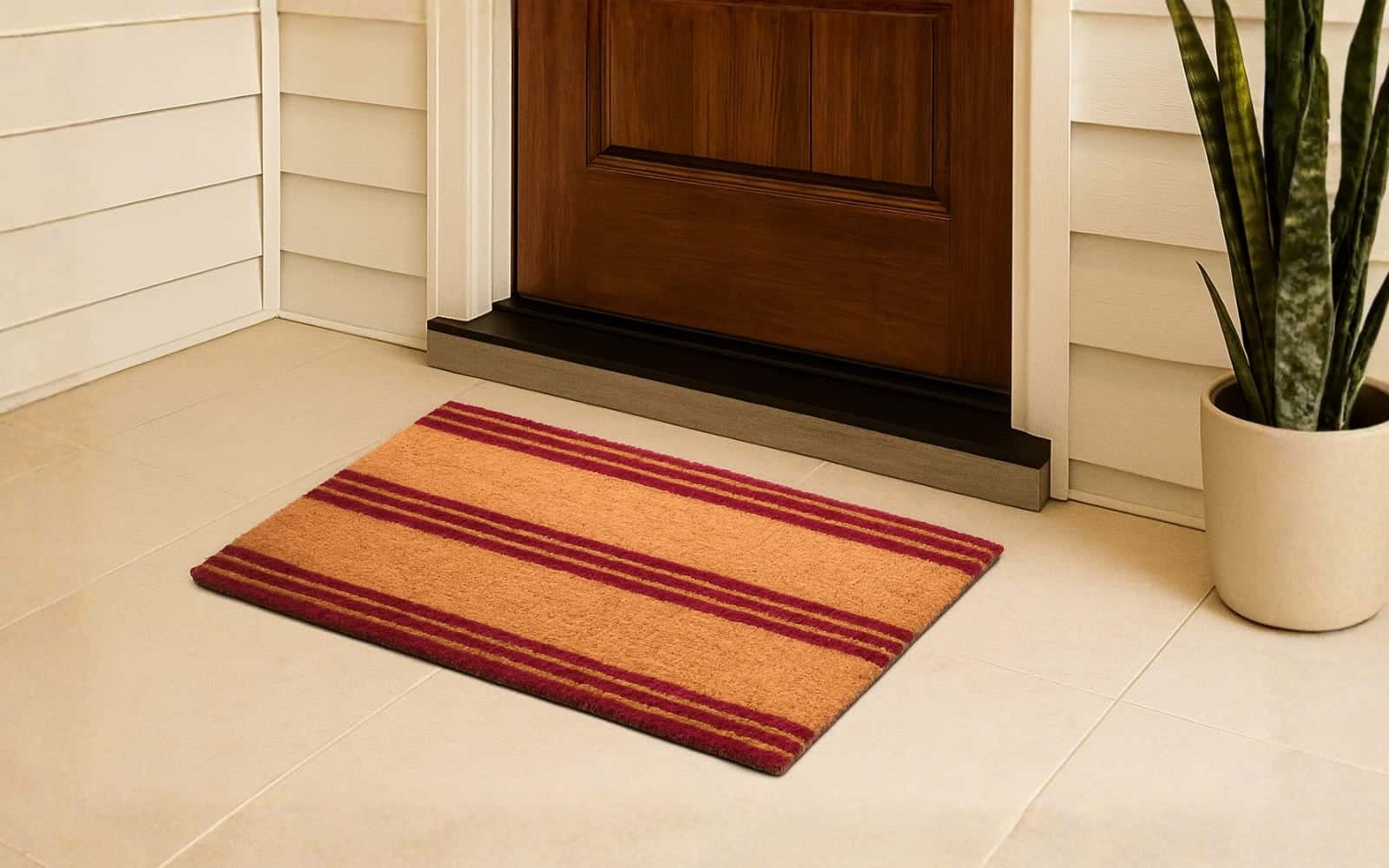 Royaloak Natural Coir Door Mat- Retro Stripe 