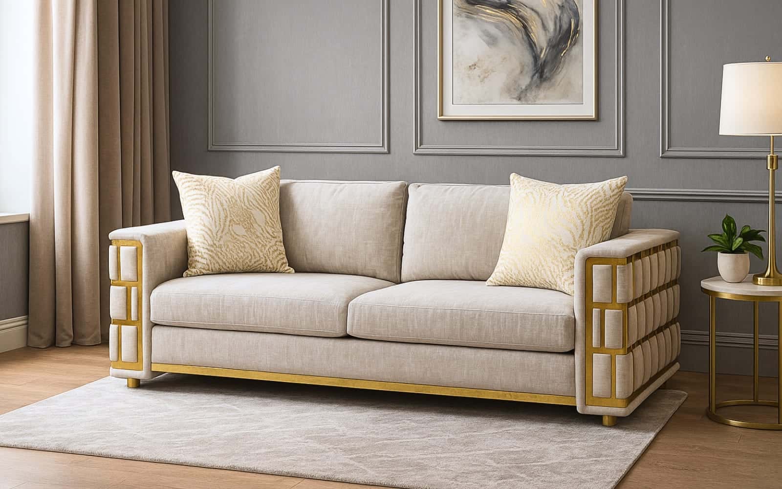 Royaloak Zurich Fabric Three Seater Sofa
