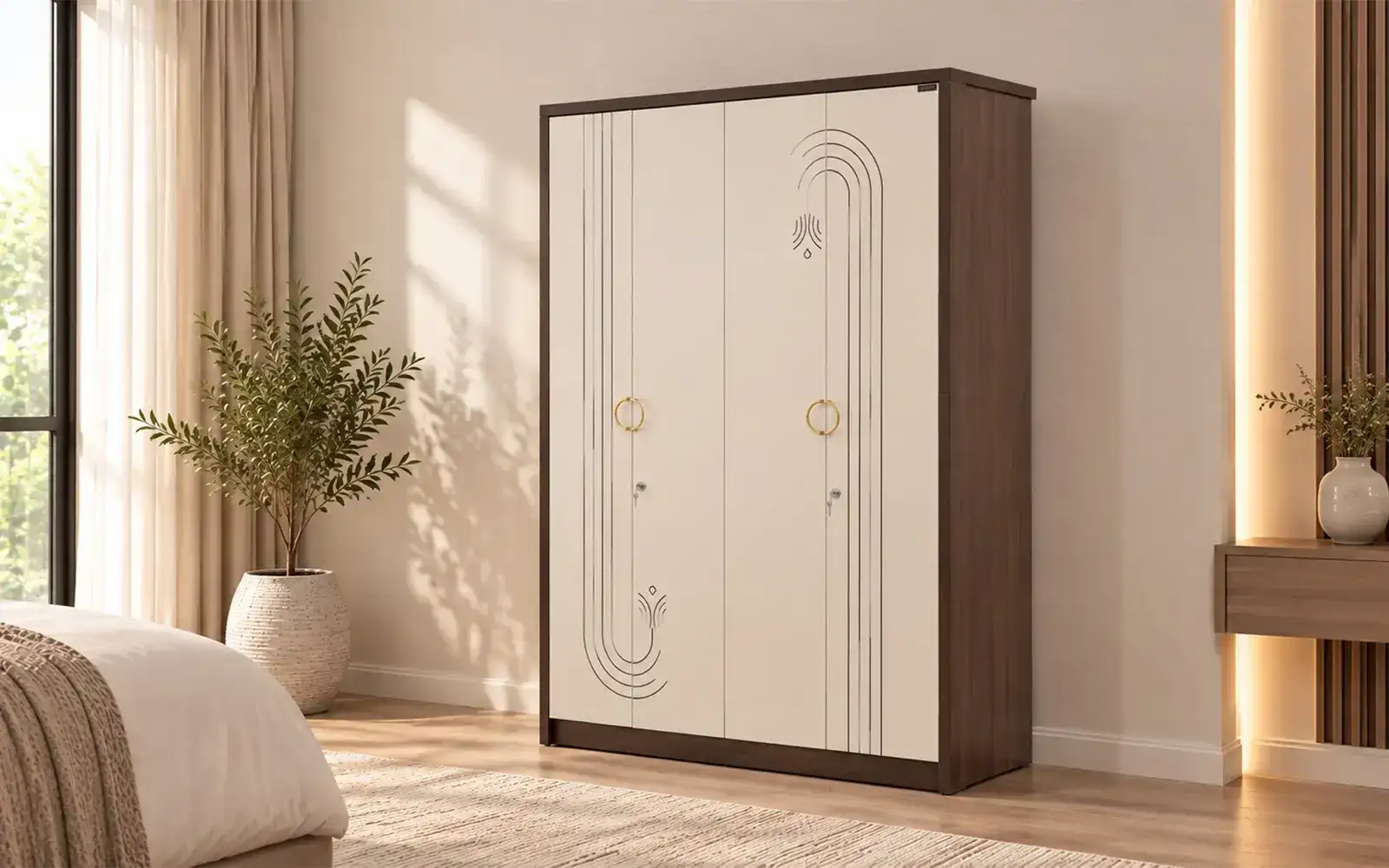 Royaloak Turin Italian Engineered Wood 4 Door Wardrobe