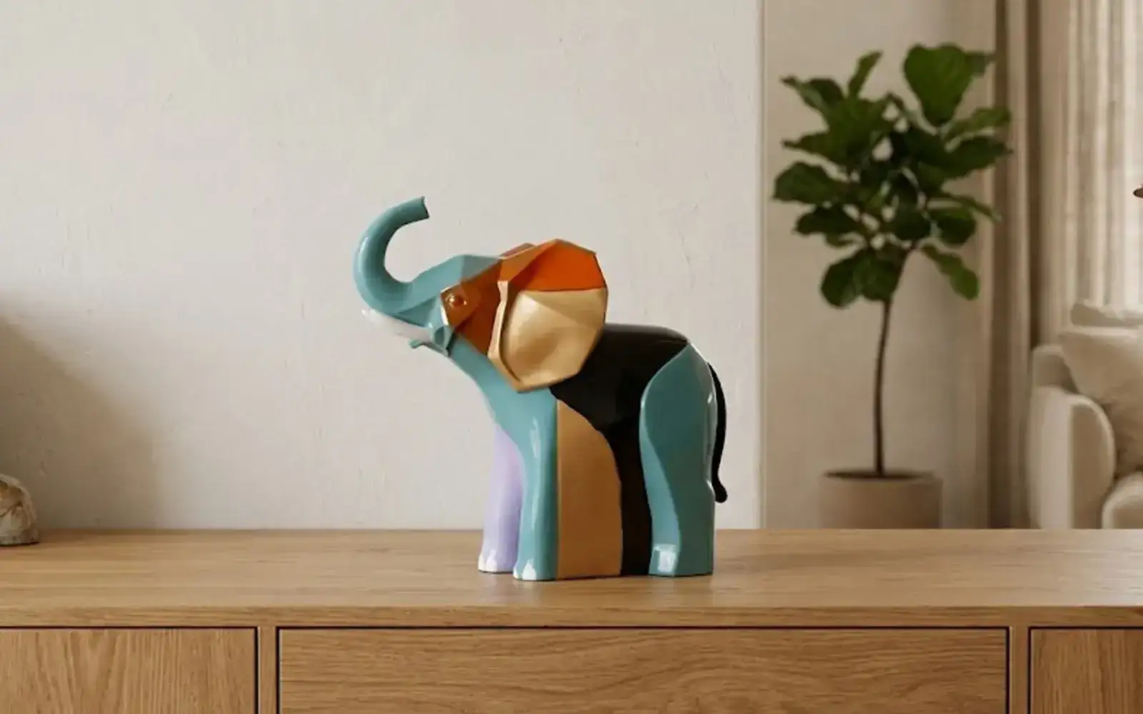 Royaloak Ochre Horizon Elephant Showpiece